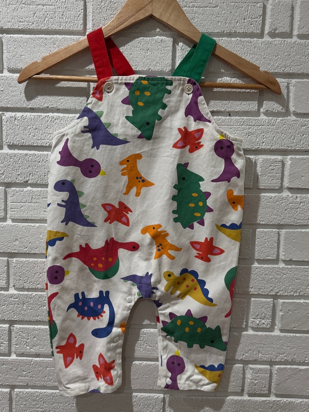 MiniOlie Baby Multicolor Dinosaur Overalls Size 18-24 months